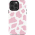 Pink Cow Print iPhone 15 Pro Impact Case